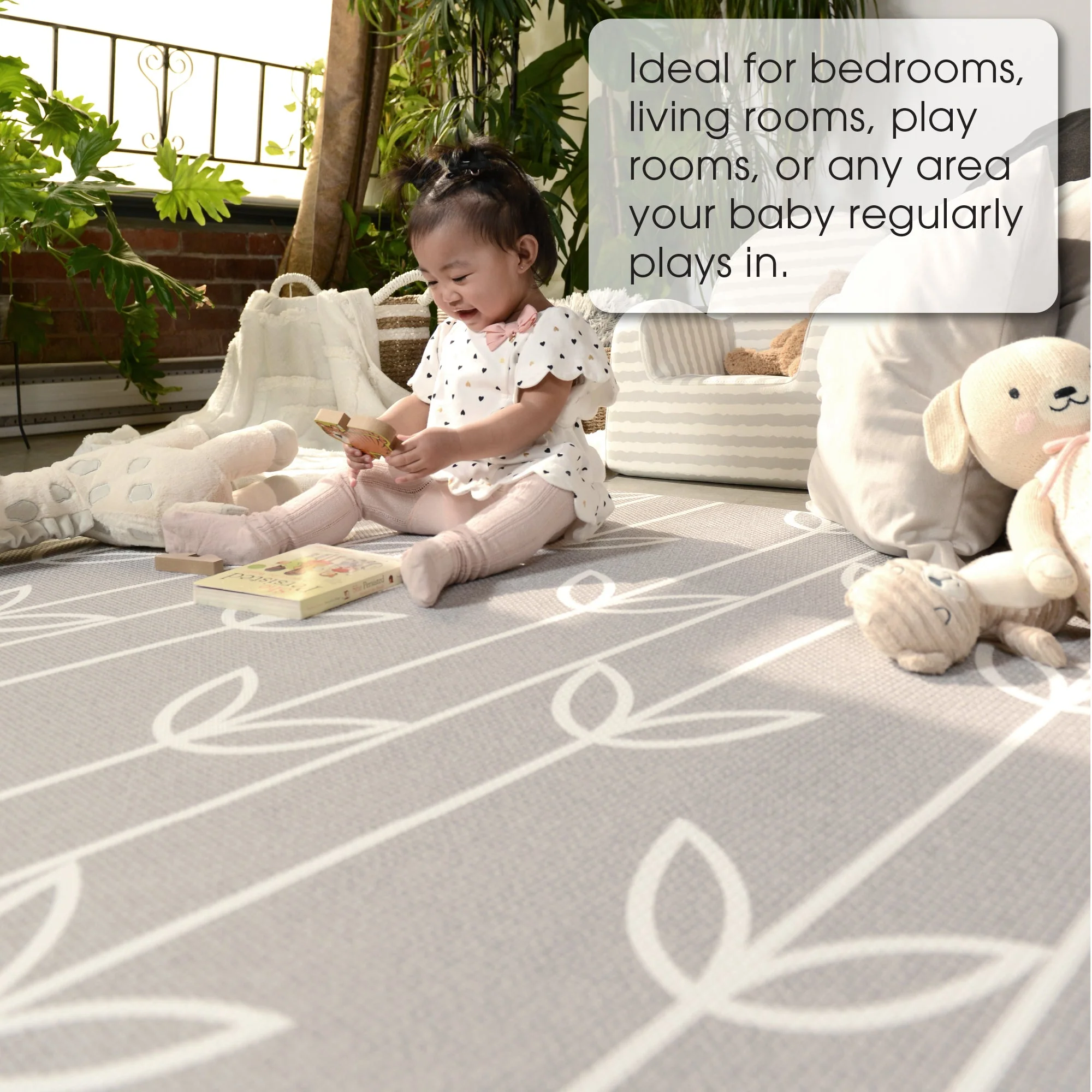 Baby Care Playmat - Sea Petals Grey - Medium - Image 10