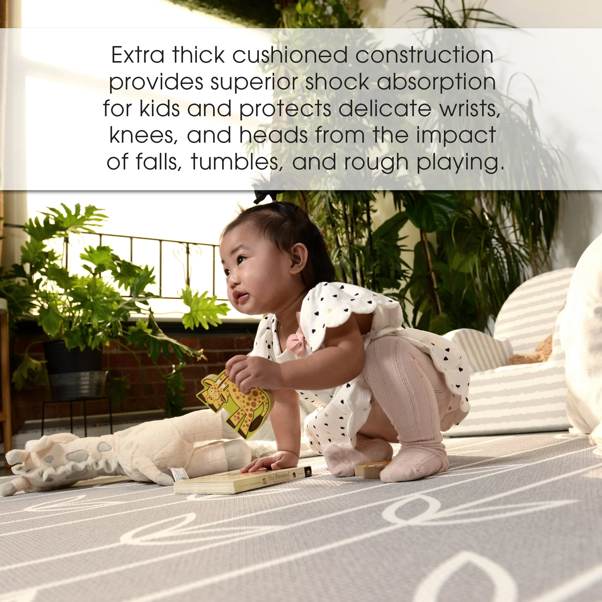 Baby Care Playmat - Sea Petals Grey - Medium - Image 6