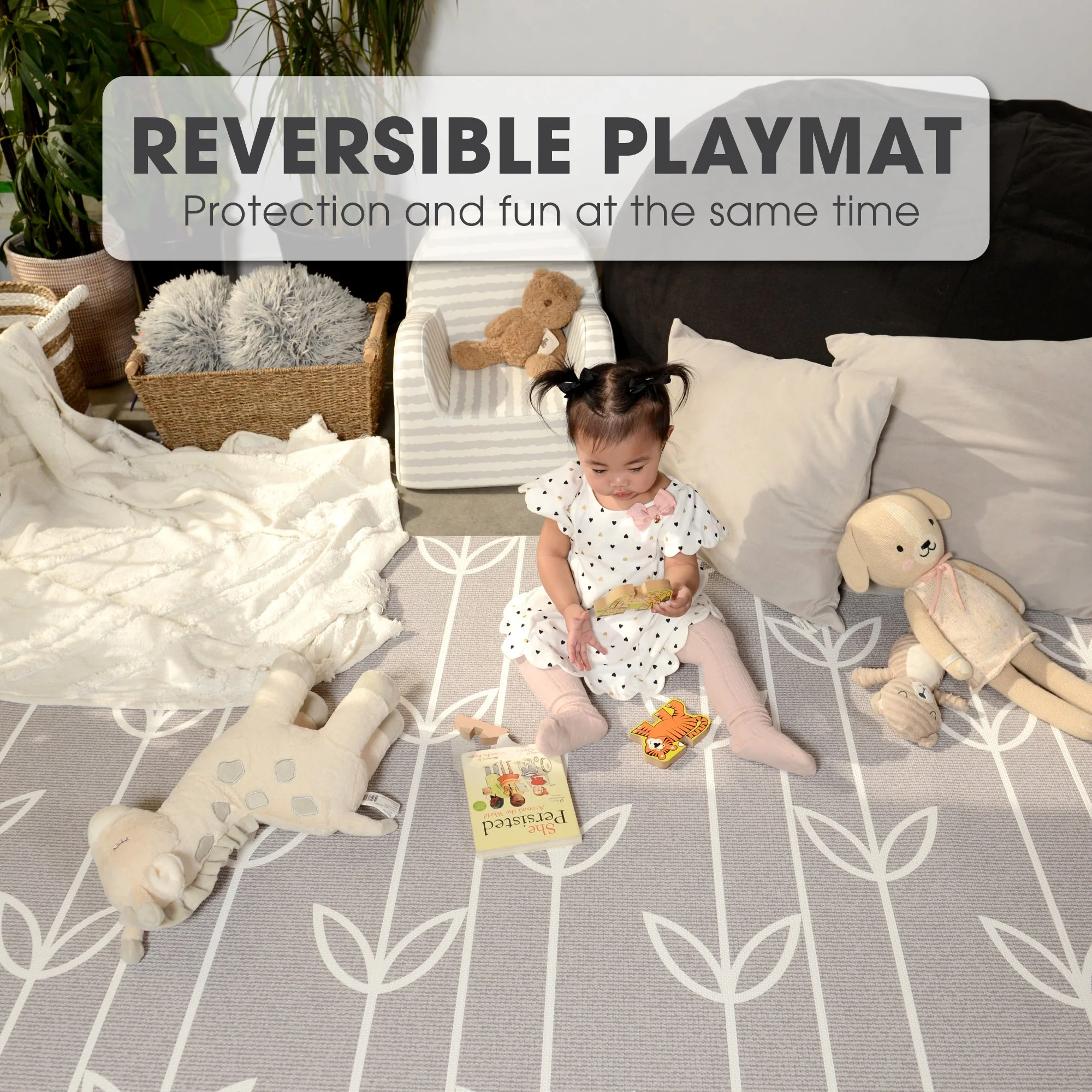 Baby Care Playmat - Sea Petals Grey - Small - Image 9
