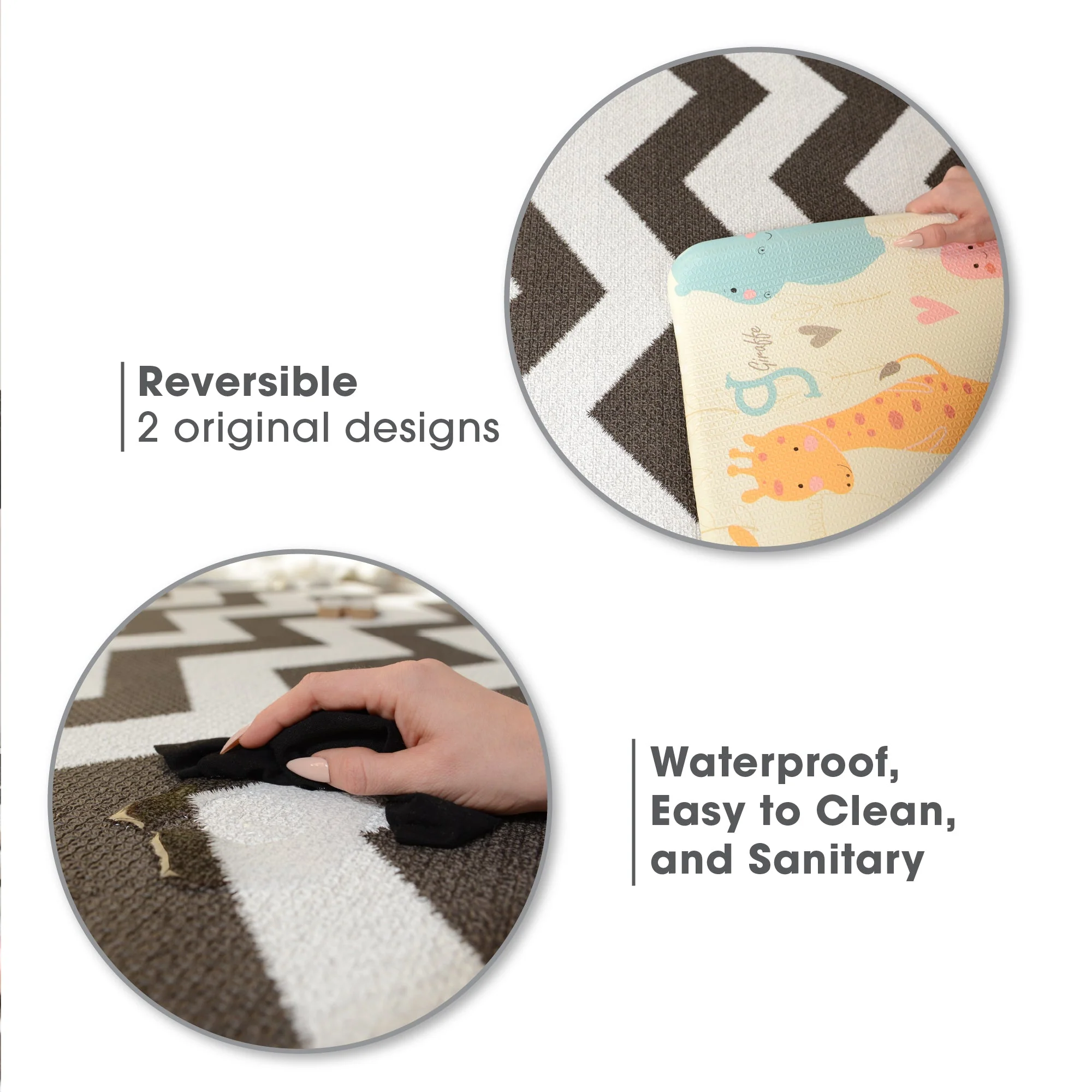 Baby Care Playmat - Zig Zag Black - Medium - Image 8