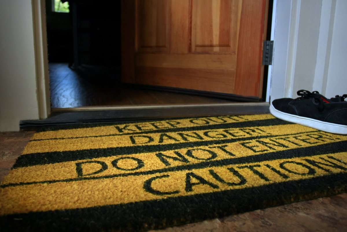 Danger Do Not Enter Vinyl Coir Doormat - Image 2