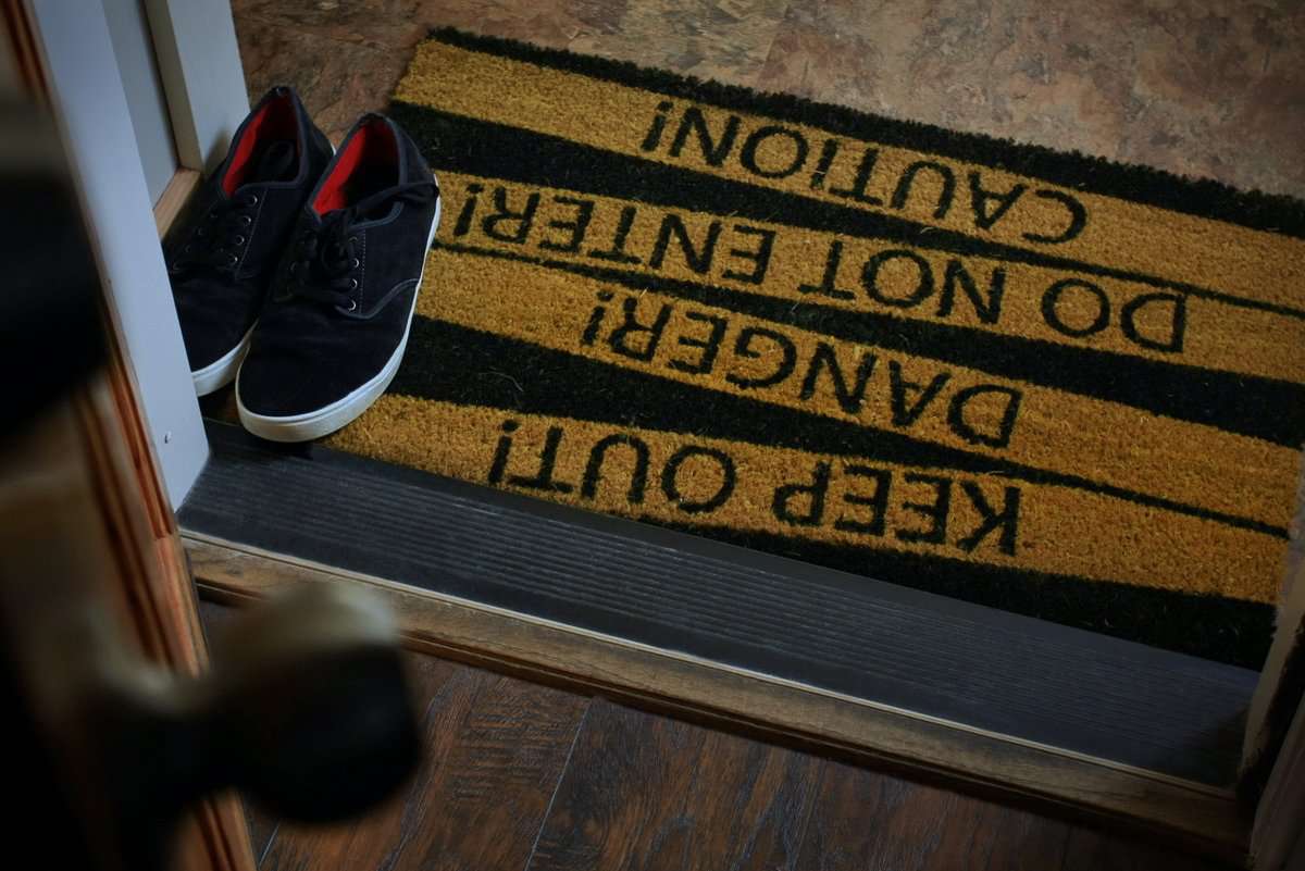 Danger Do Not Enter Vinyl Coir Doormat - Image 3