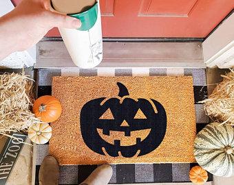 Jack o Lantern Coir Doormat - Image 2