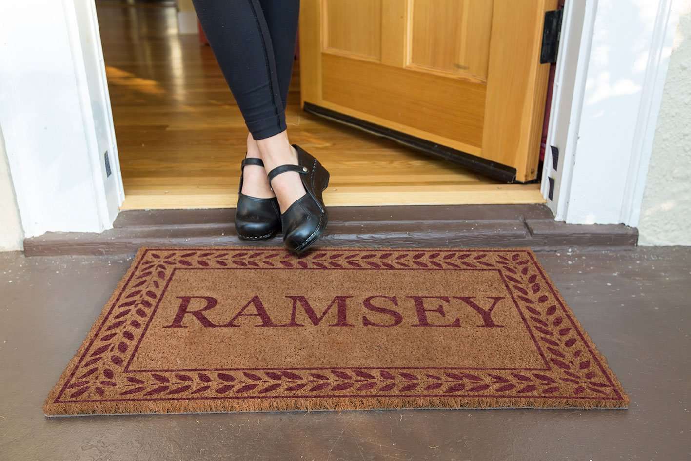 Leafy Vines Border Personalized Doormats - Image 20