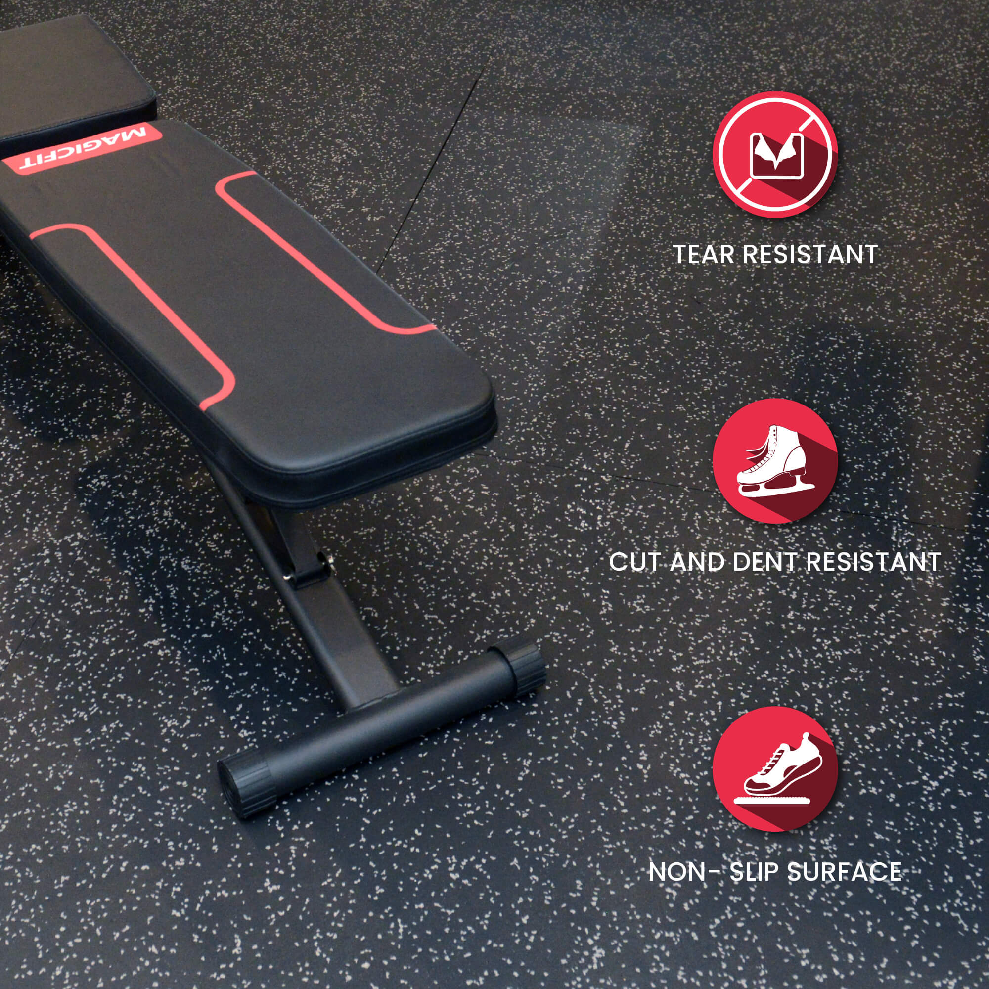 CM Resilient Rubber Gym Tiles 4 Pack for Home Use - Image 6