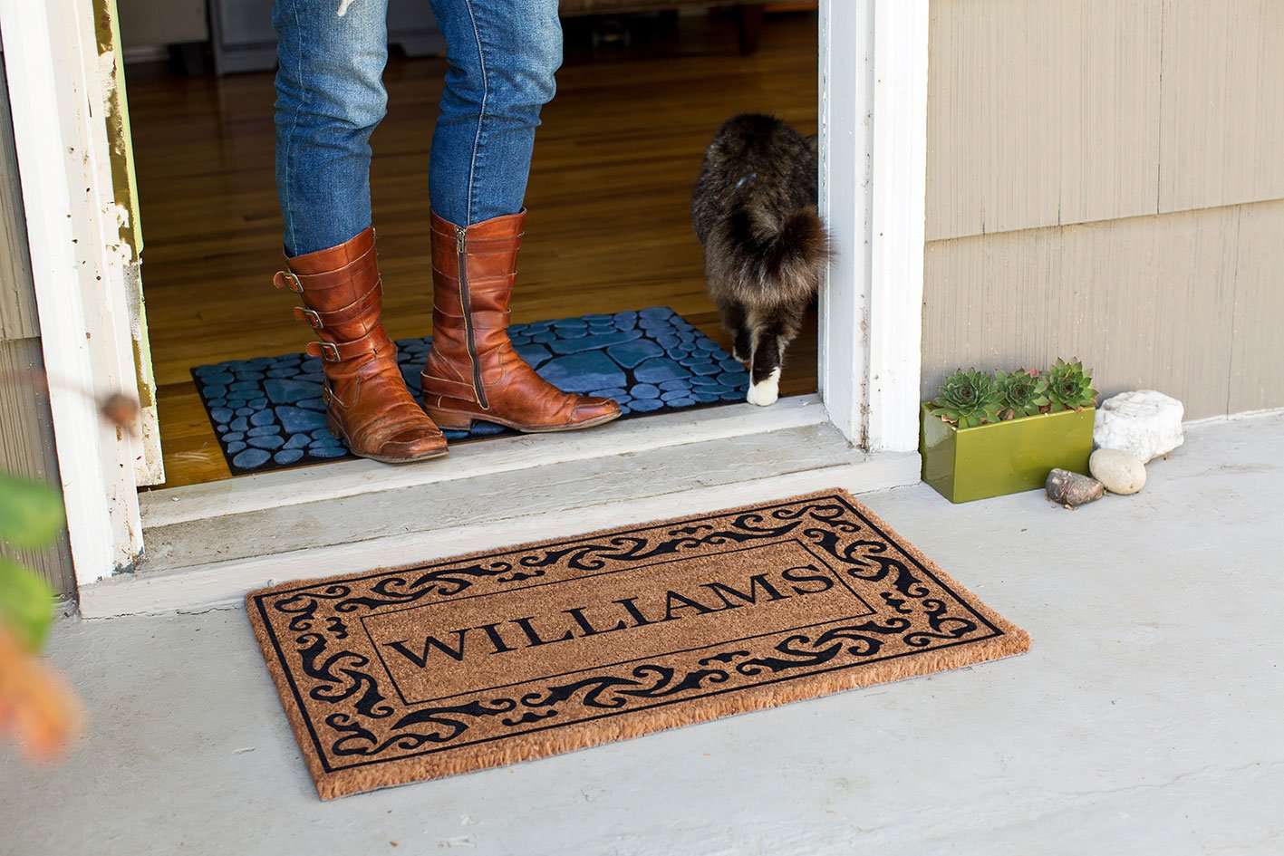 Rolling Scrolls Border Personalized Doormats - Image 16