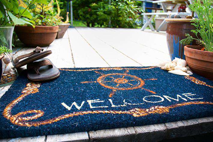 Ships Wheel Welcome Vinyl Coir Doormat