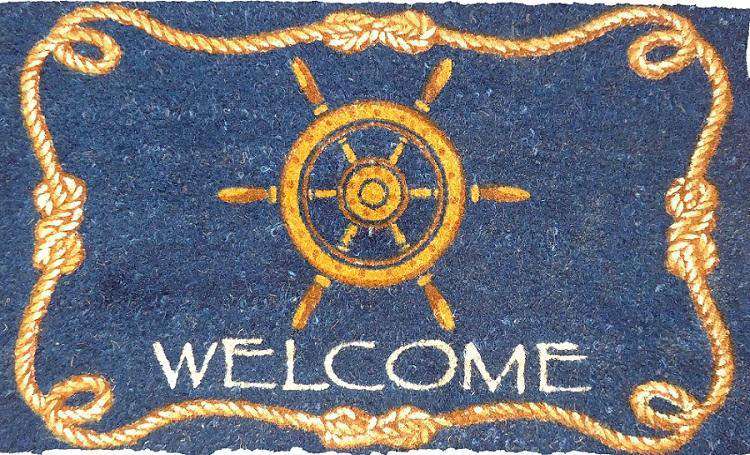Ships Wheel Welcome Vinyl Coir Doormat - Image 3