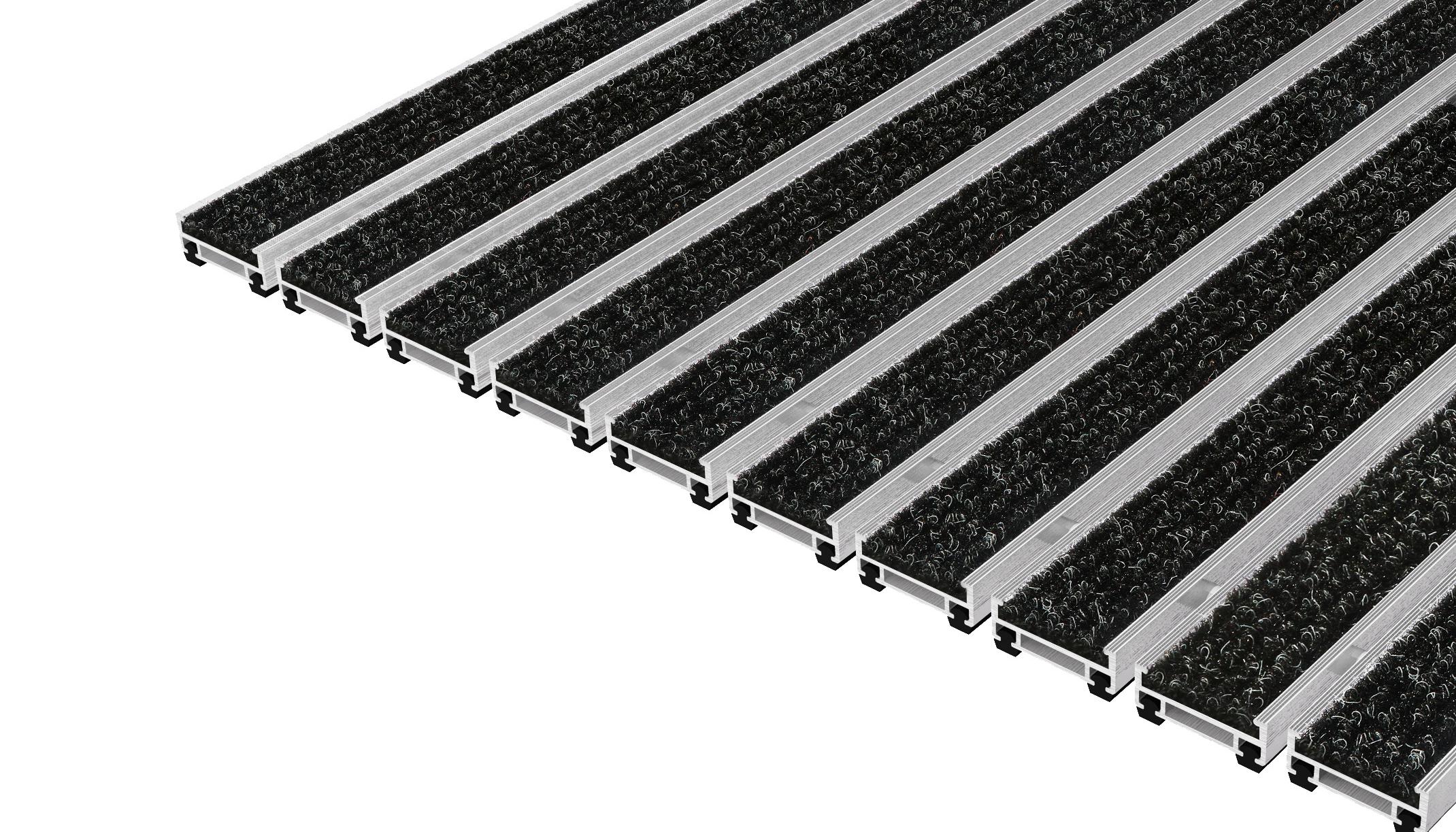 Top Clean Trend Aluminum Entrance Matting - 12mm with Ribbed Carpet - Image 3
