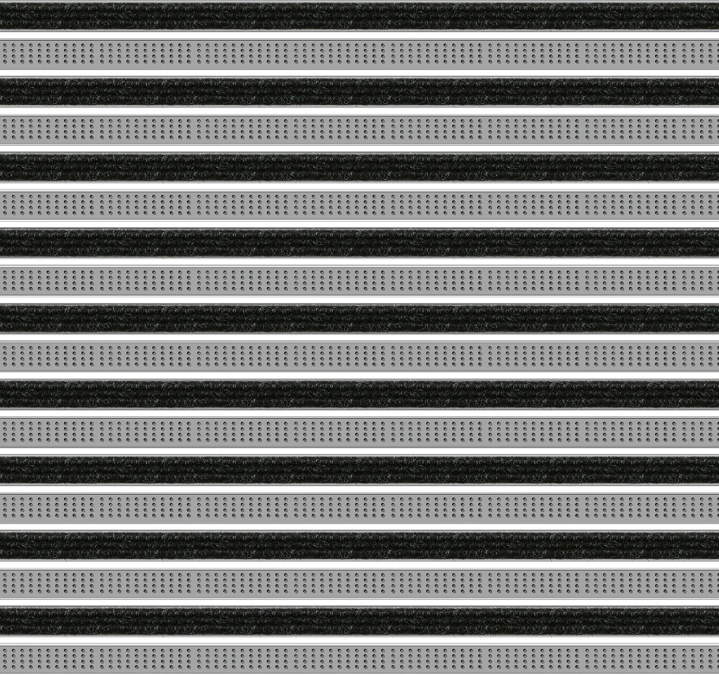 Top Clean Trend Aluminum Entrance Matting - 17mm with Ribbed Carpet & Cassette Brush - Image 4