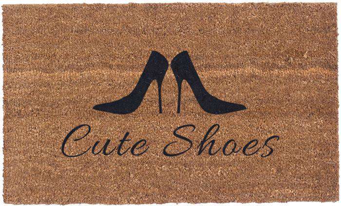 Cute Shoes Vinyl Coir Doormat