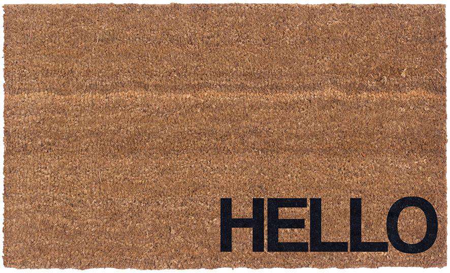 Hello Vinyl Coir Doormat